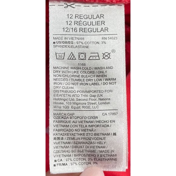 GAP Women's Size 12R Slim City Cropped Coral Pink Khaki Pants - Picture 4 of 4